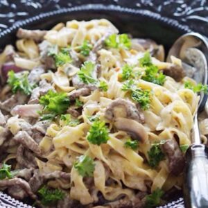 Fläskfilépasta